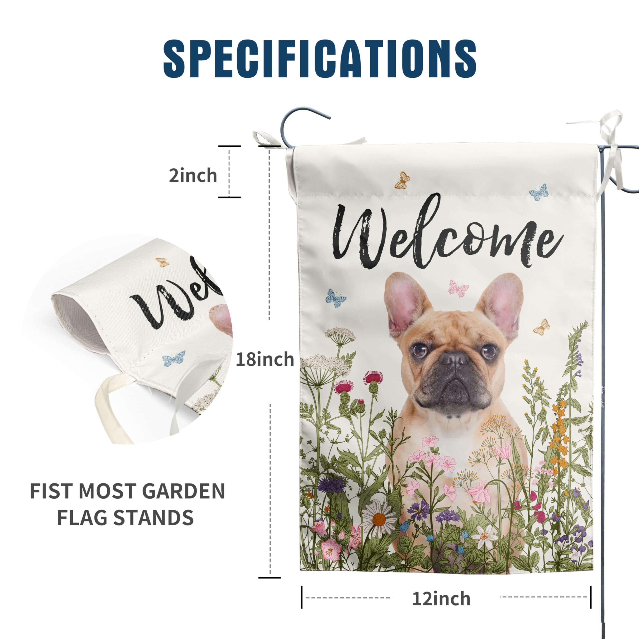 DZGlobal double-sided floral dog flag offers visibility from both sides for porches.