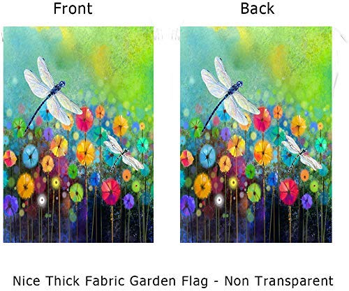 DZGlobal floral garden flag close-up highlighting reinforced stitching.