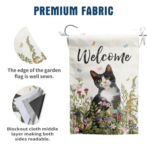 DZGlobal outdoor flag features floral design, ideal for welcoming guests in summer gardens.