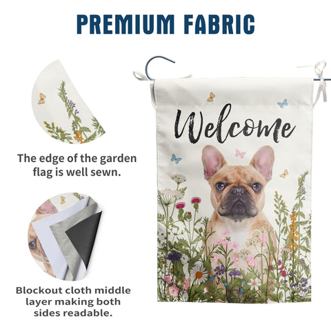 DZGlobal outdoor flag with floral bulldog design adds welcoming charm to lawns.