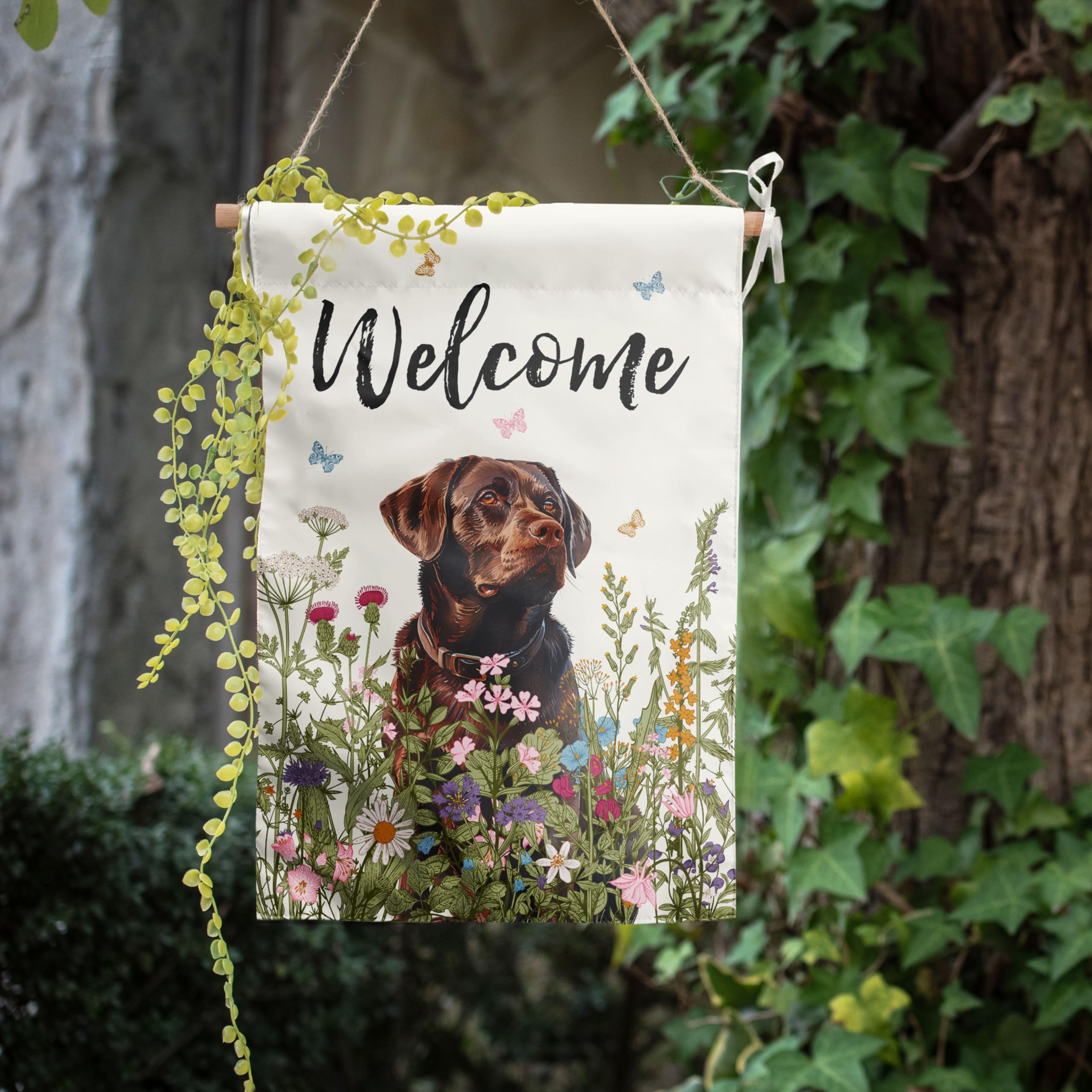 DZGlobal 12x18 garden flag sized for patios, porches, and lawns.
