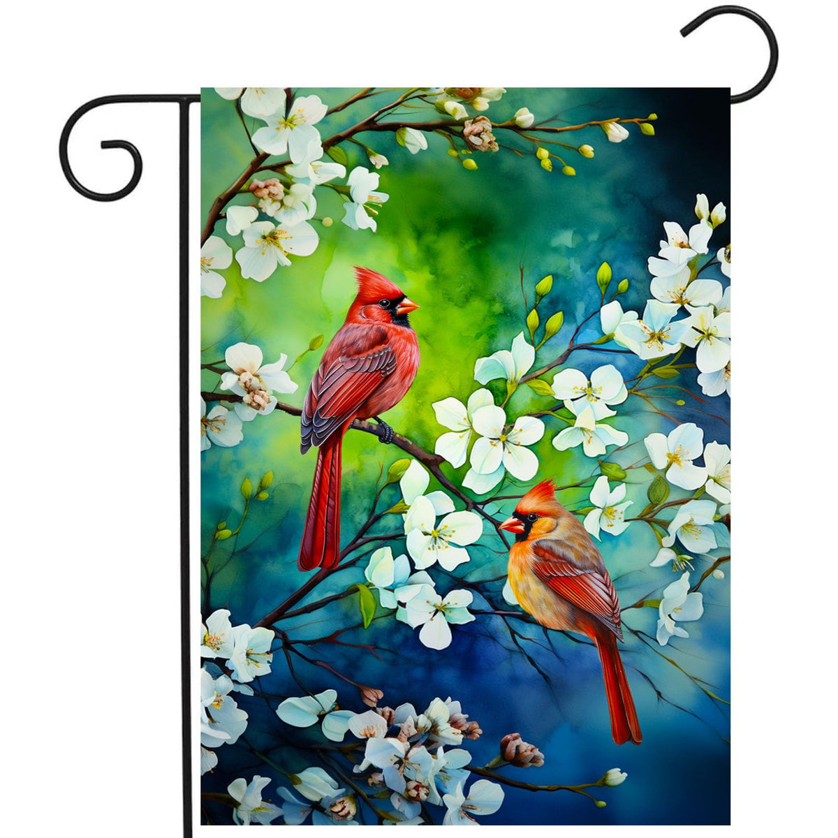 DZGlobal spring cardinal flag front view with vivid colors for porch appeal