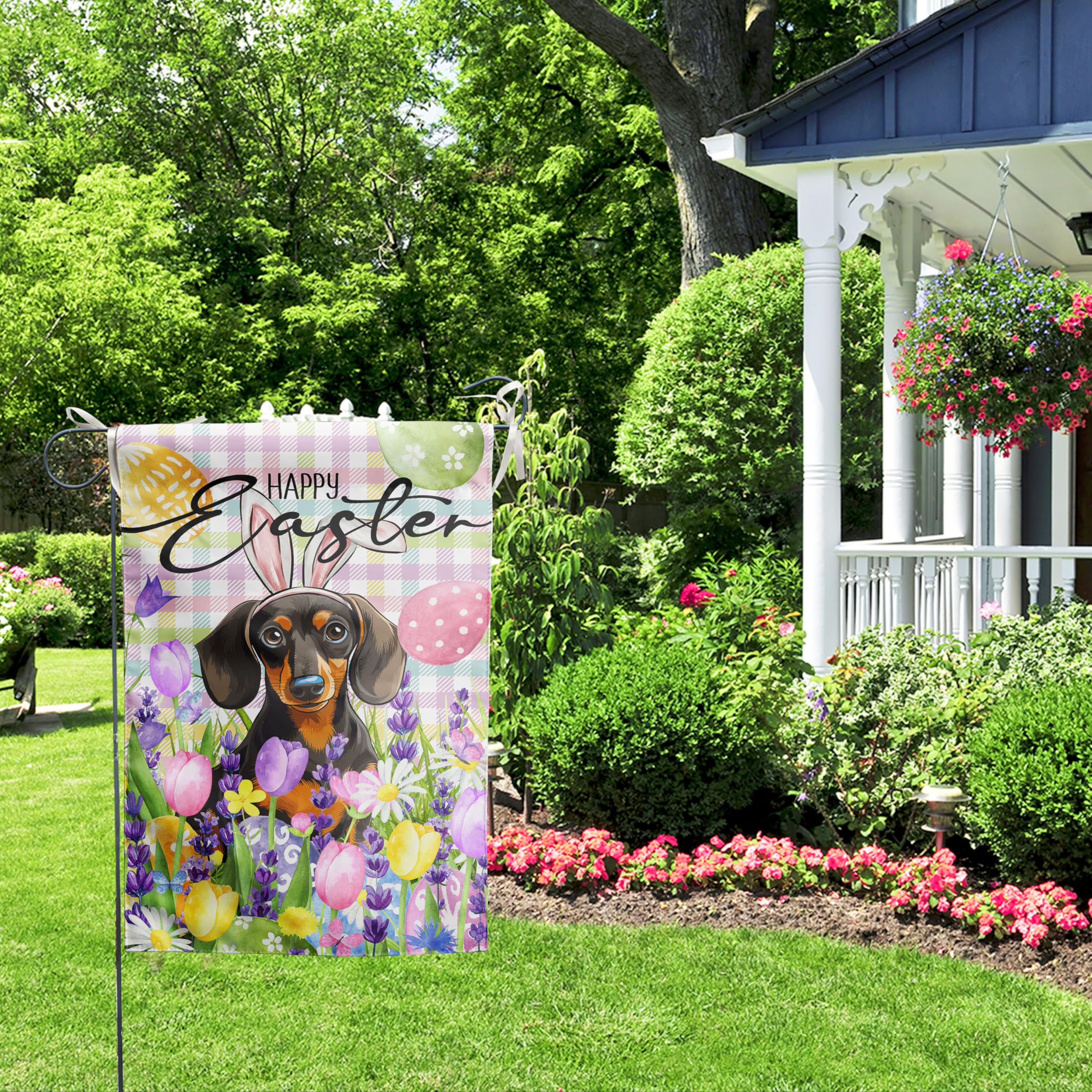 DZGlobal welcome dachshund flag helps create warm curb appeal