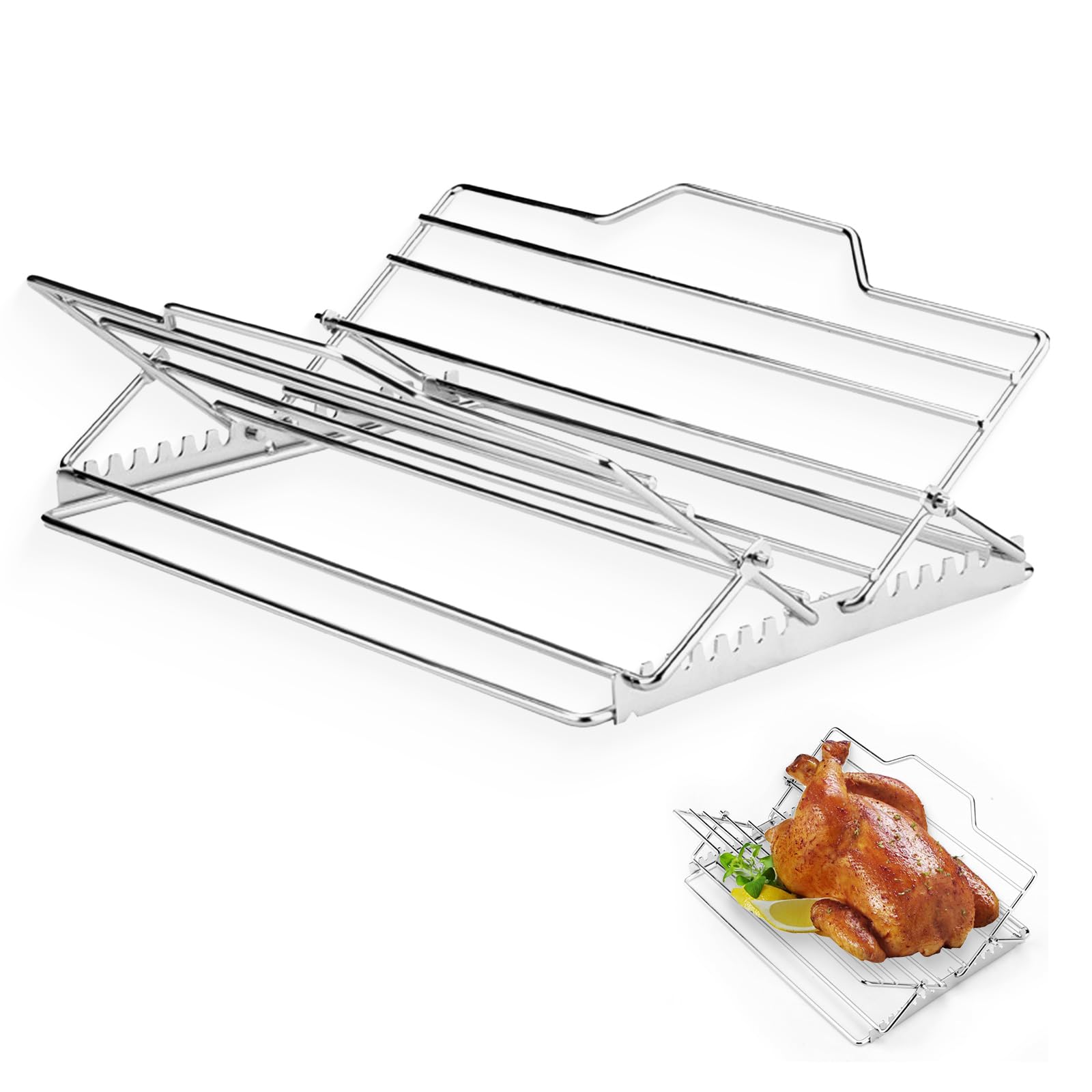 DZHPSRSZ adjustable roasting rack with seven-position setup for even cooking
