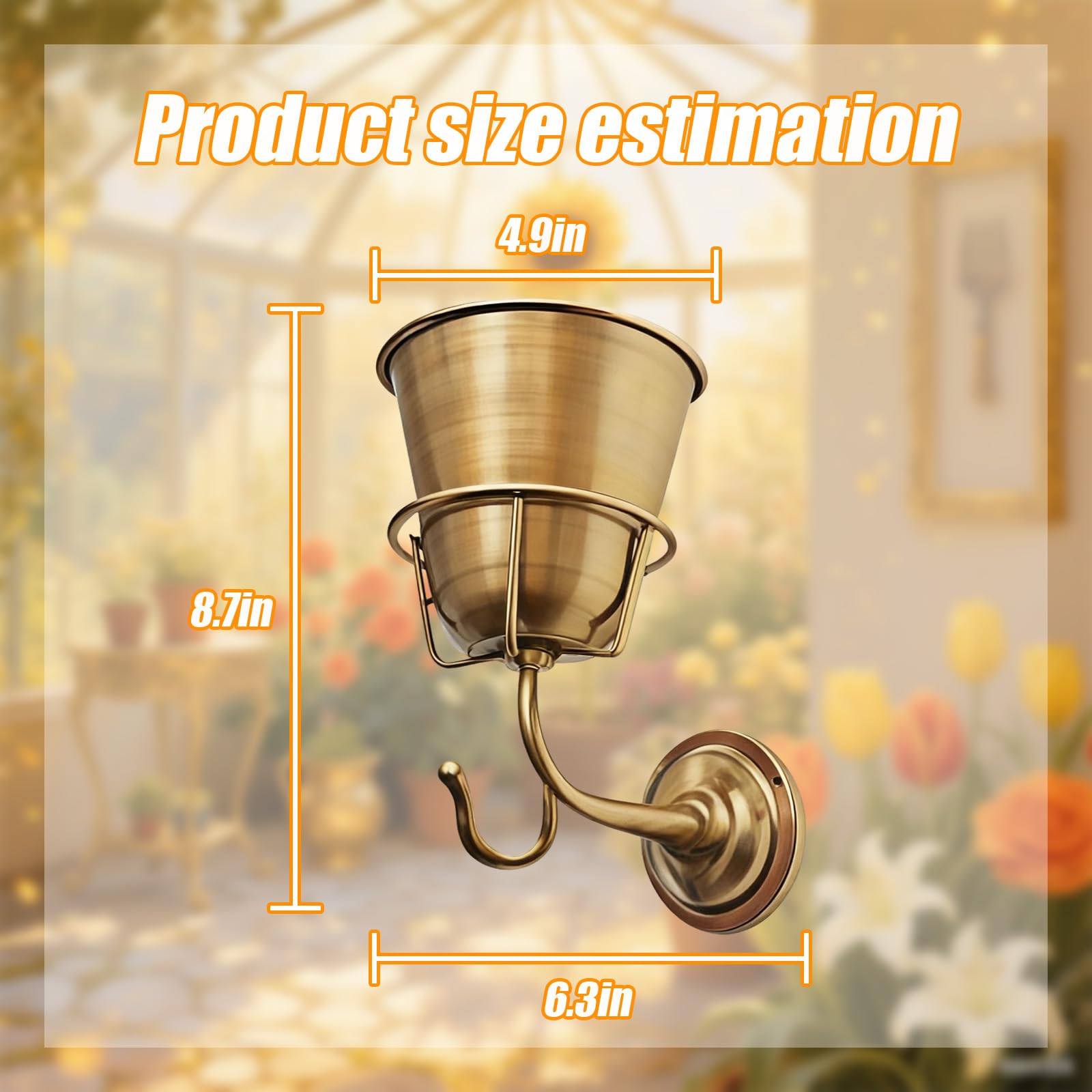 DZHPSRSZ Opal Wall Vessel Gold displaying seasonal arrangements on your wall.