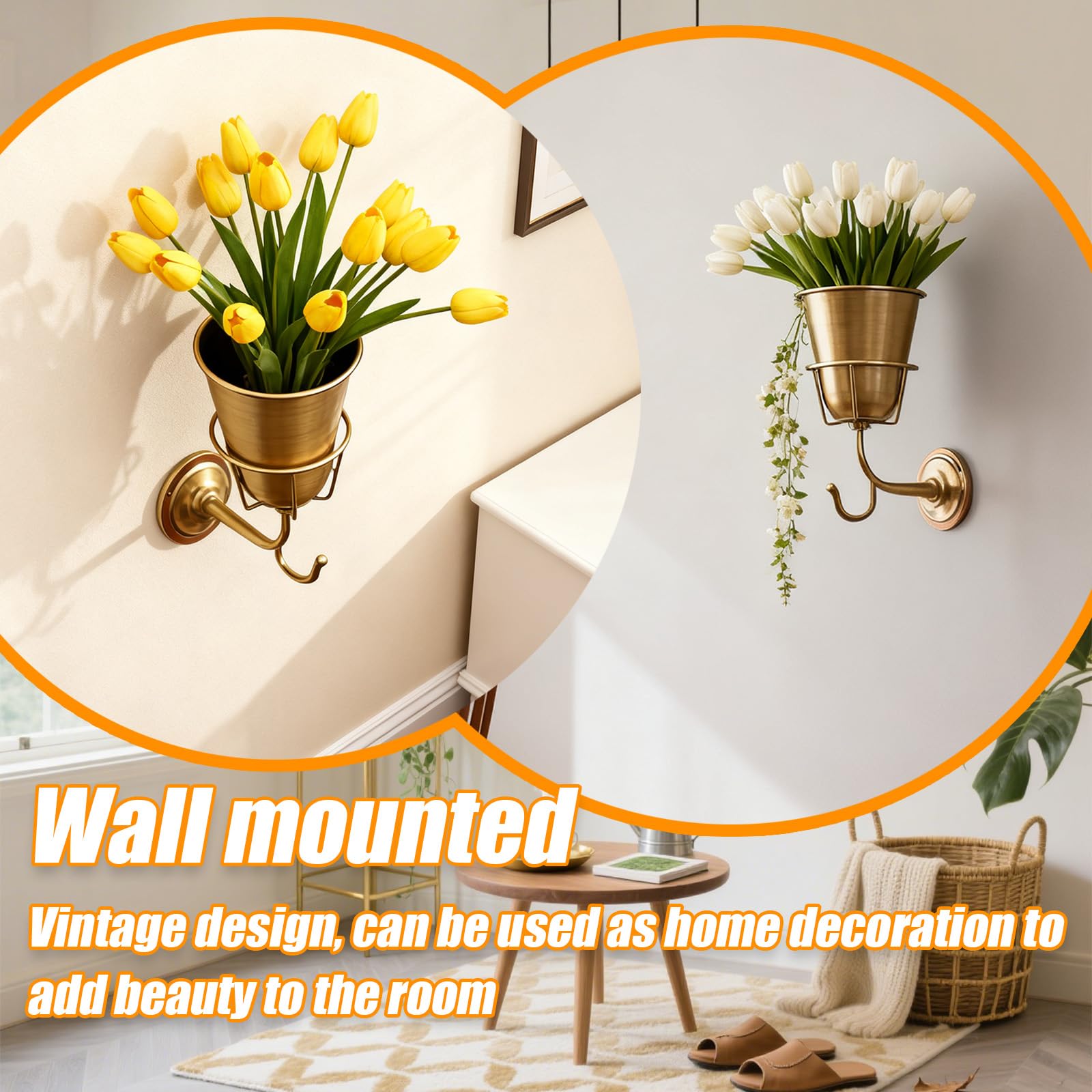 DZHPSRSZ Opal Wall Vessel Gold with ornate opal finish elevates decor.