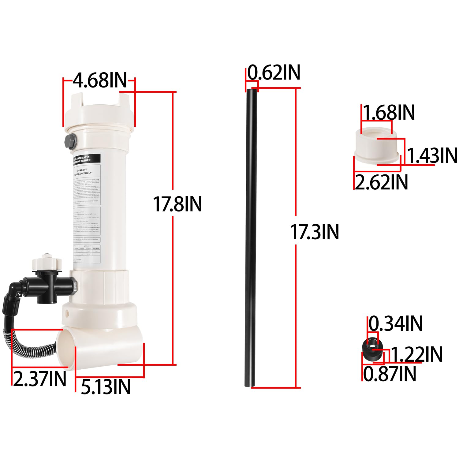 Compatibility label confirming suitability for 6,500–70,000 gallon pools.