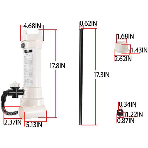 Compatibility label confirming suitability for 6,500–70,000 gallon pools.