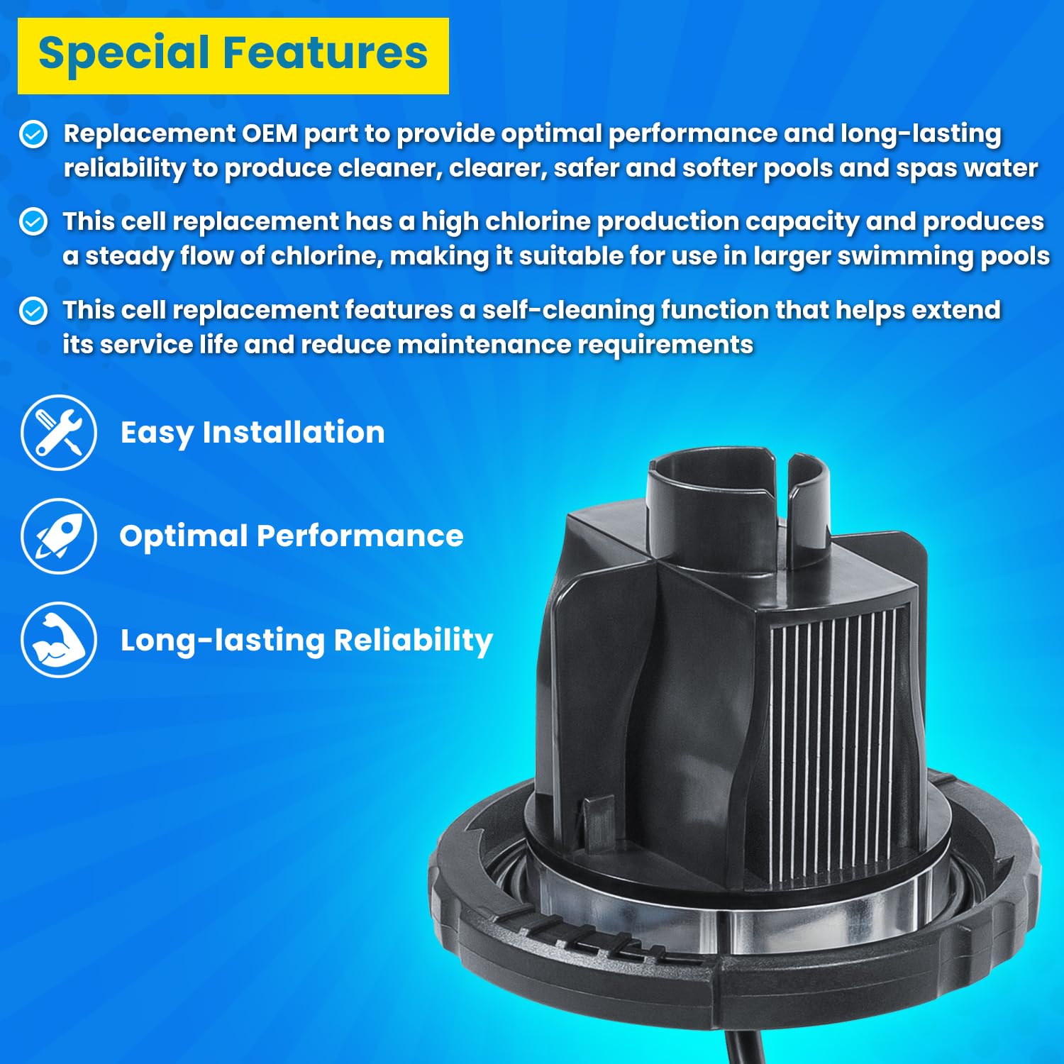 TruClear cell delivers up to 18 g/h chlorine production for steady sanitization