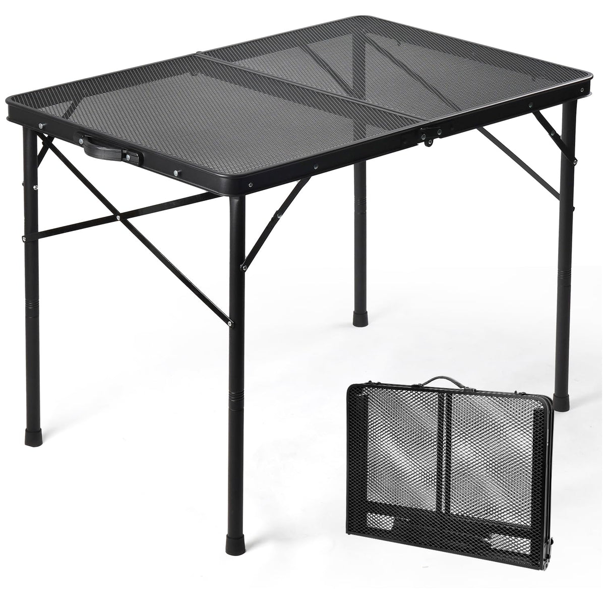 E EASTSTORM 3ft folding table closed with carry handle for easy transport