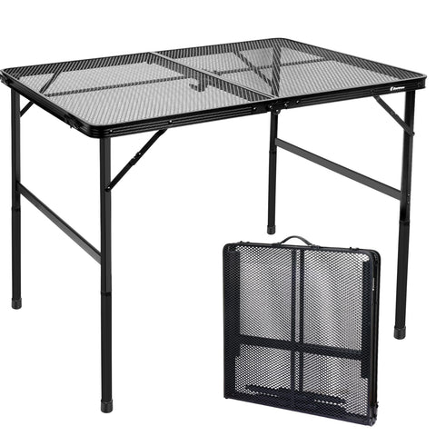 EASTSTORM 4ft folding table with mesh top for easy drainage and stability.