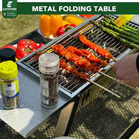 E EASTSTORM weather resistant finish supports outdoor storage and rain-ready use.