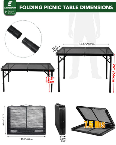 E EASTSTORM heavy-duty aluminum frame and mesh top