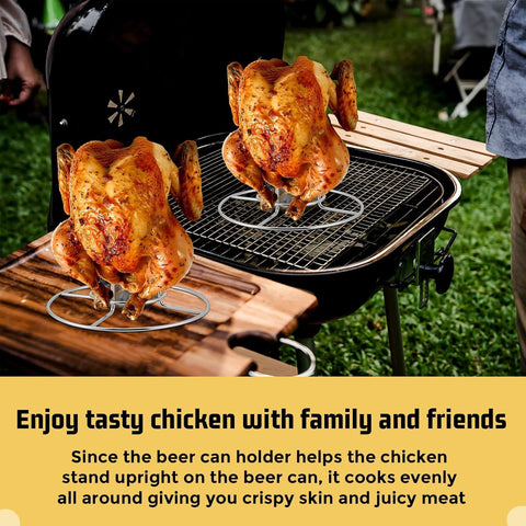 Dishwasher-safe E-far beer can chicken holder for easy cleanup