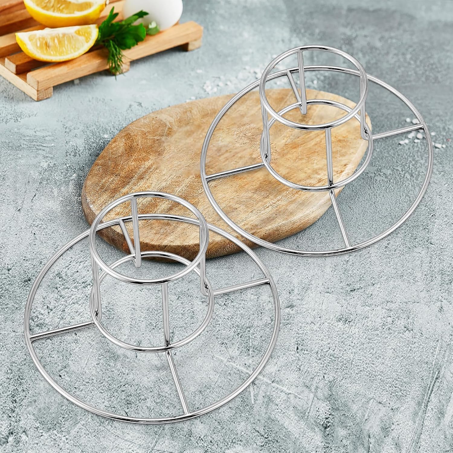 E-far holder shown on grill for outdoor cooking convenience
