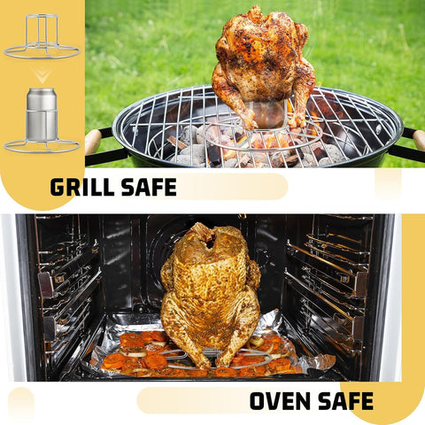 Sturdy base on E-far holder prevents tipping on grill or countertop