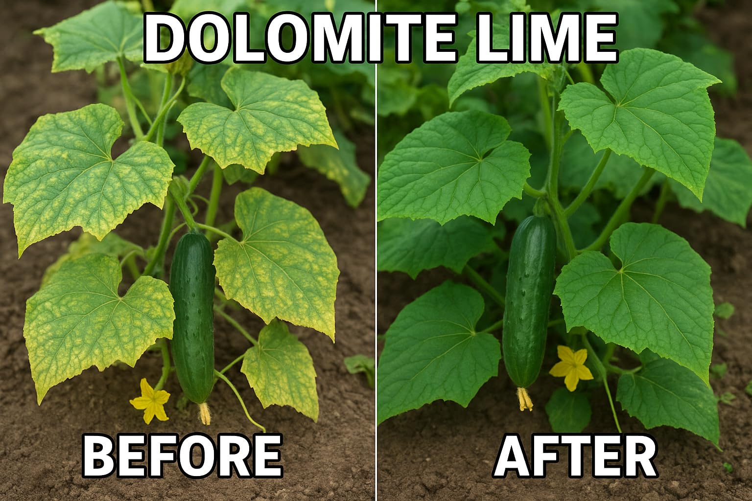 E & LAY dolomite lime powder on garden bed for pH balance and calcium boost.