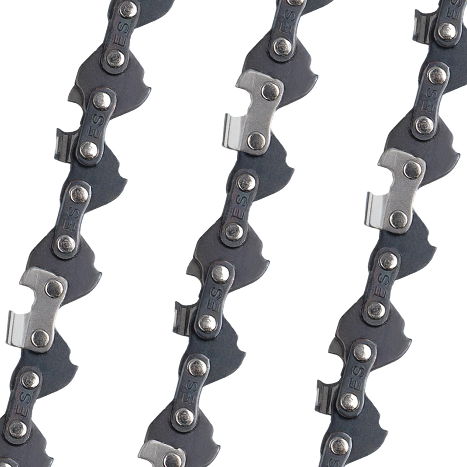 E & S chain features durable chrome plating that resists abrasion.