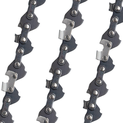E & S chain features durable chrome plating that resists abrasion.