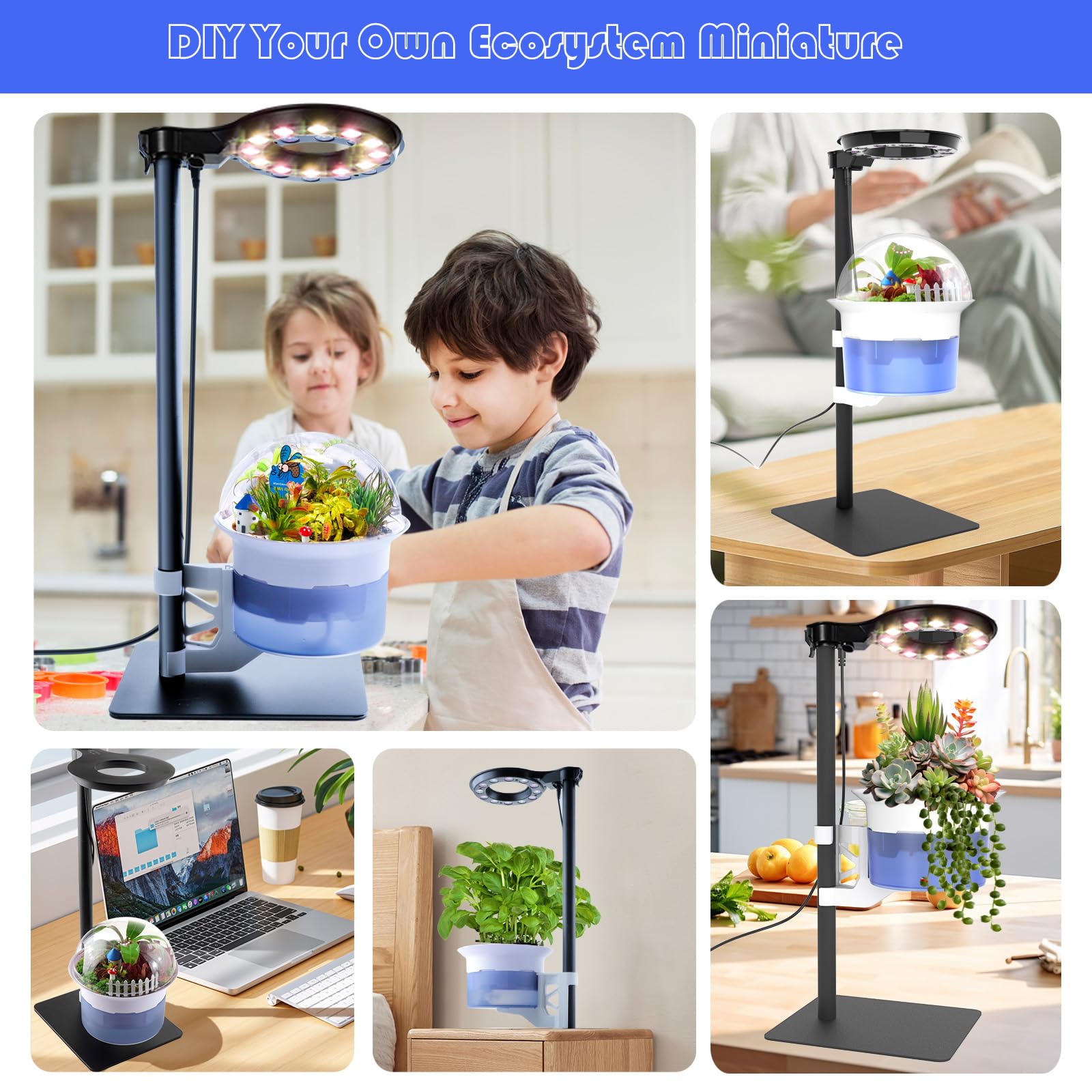 E SUPEREGROW large water reservoir reduces frequent watering.