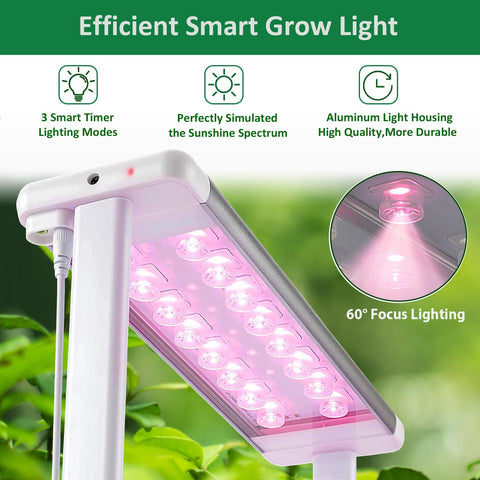 E SUPEREGROW LED grow light delivers focused 60 degree rays for efficient indoor gardening