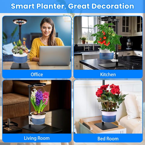 E SUPEREGROW stylish black square stand complements modern interiors.