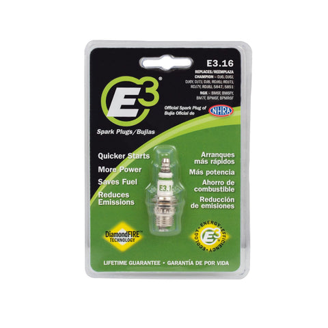 E3 Spark Plug DiamondFIRE side wire delivers stronger ignition and cleaner combustion for smooth power