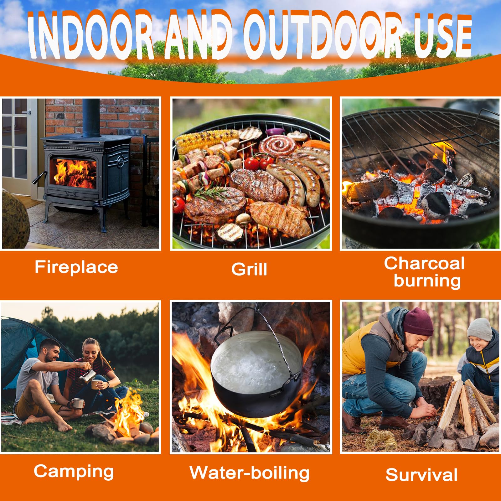 E500 weather-resistant fire starters endure wet weather for dependable outdoor use