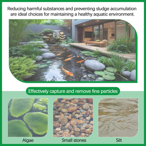 eaacaa Clear water after polymer wool pads boost pond clarity.