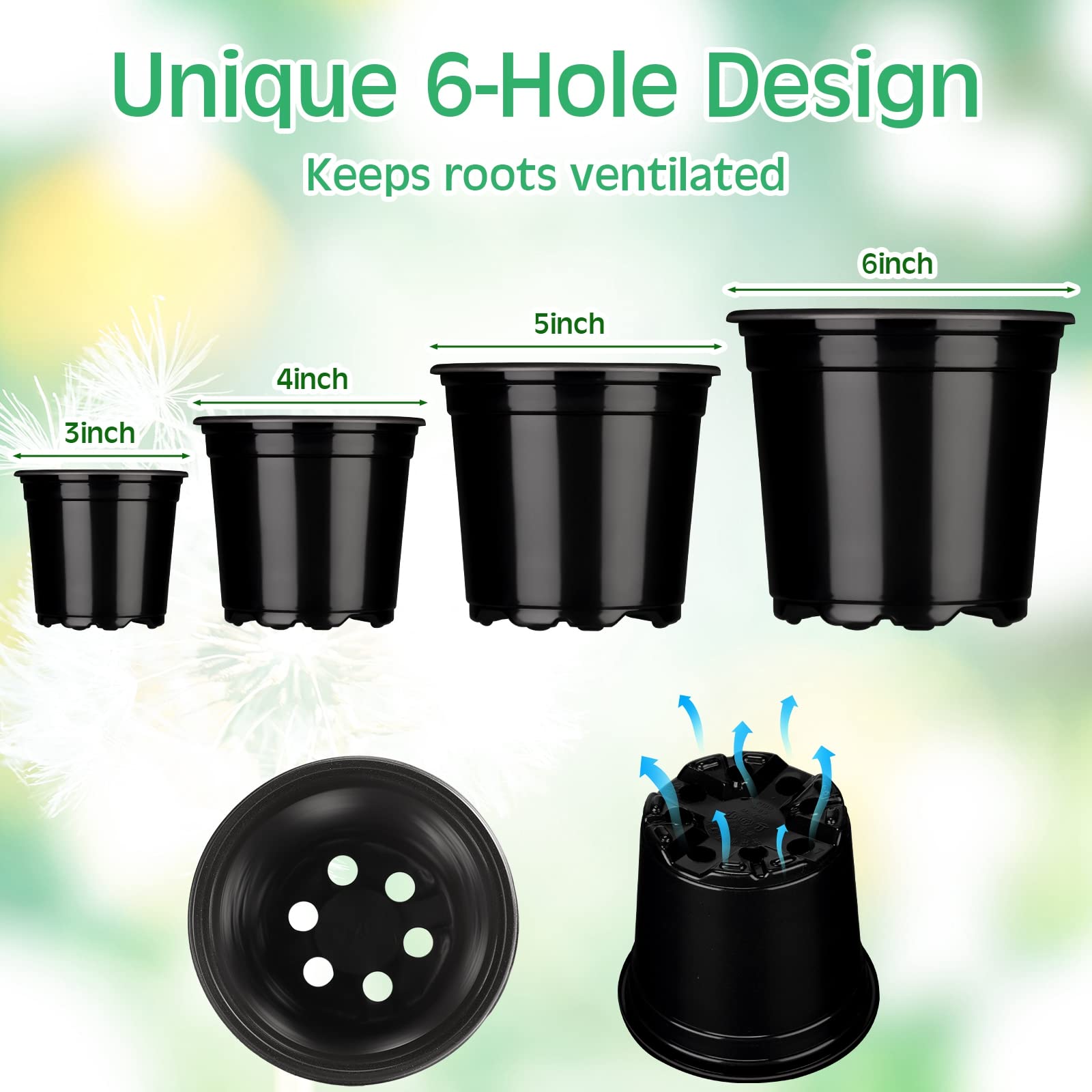 Eaasty seedling pots 4x3.5 inch suited for transplanting with sturdy reusable plastic.