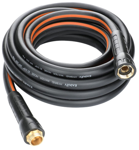 EADUTY hybrid garden hose 25ft gray-orange for versatile outdoor watering