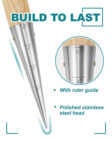 Eadwiella dibber shows a steel blade for clean holes