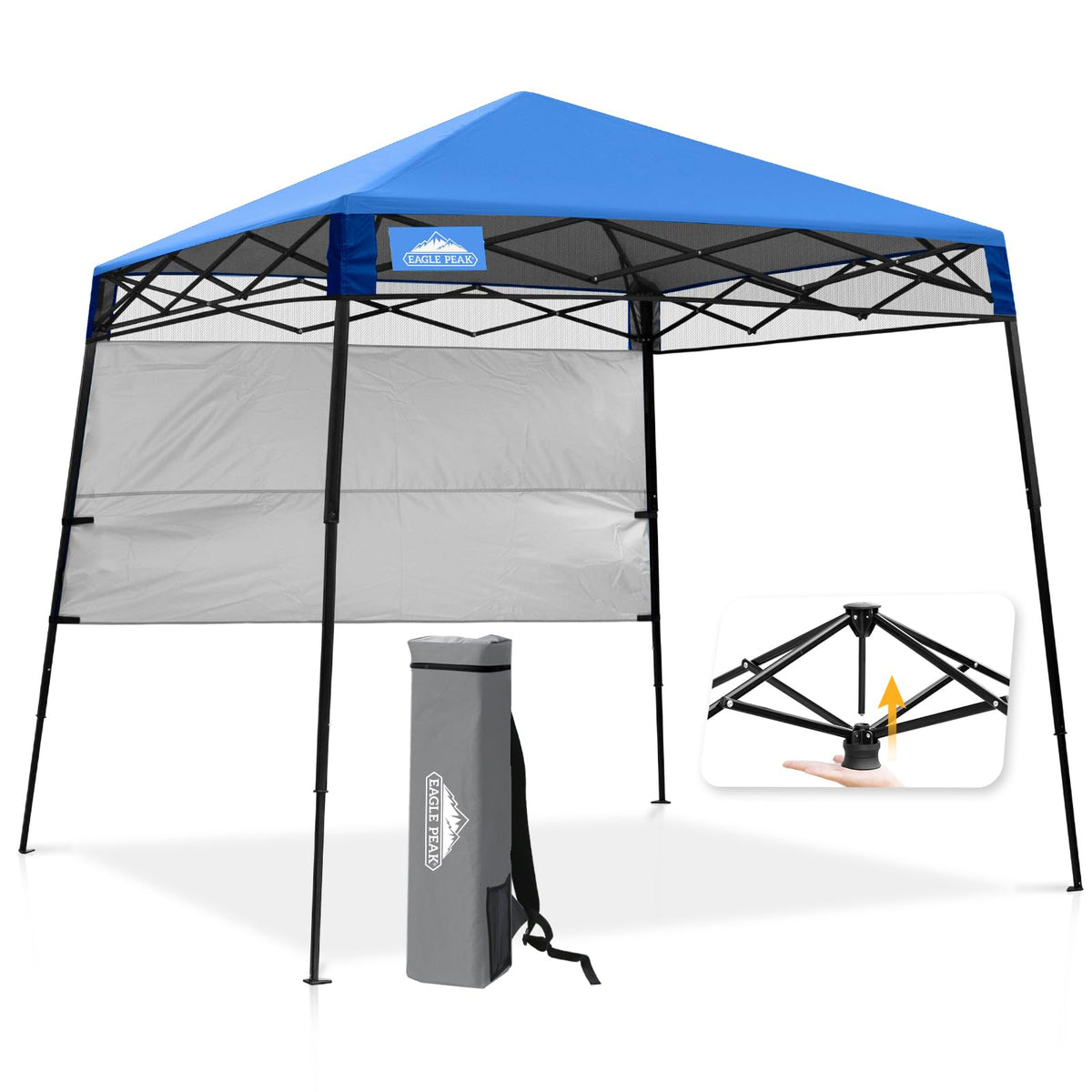 Eagle Peak 8x8 base canopy provides broad shade for outdoor gatherings.