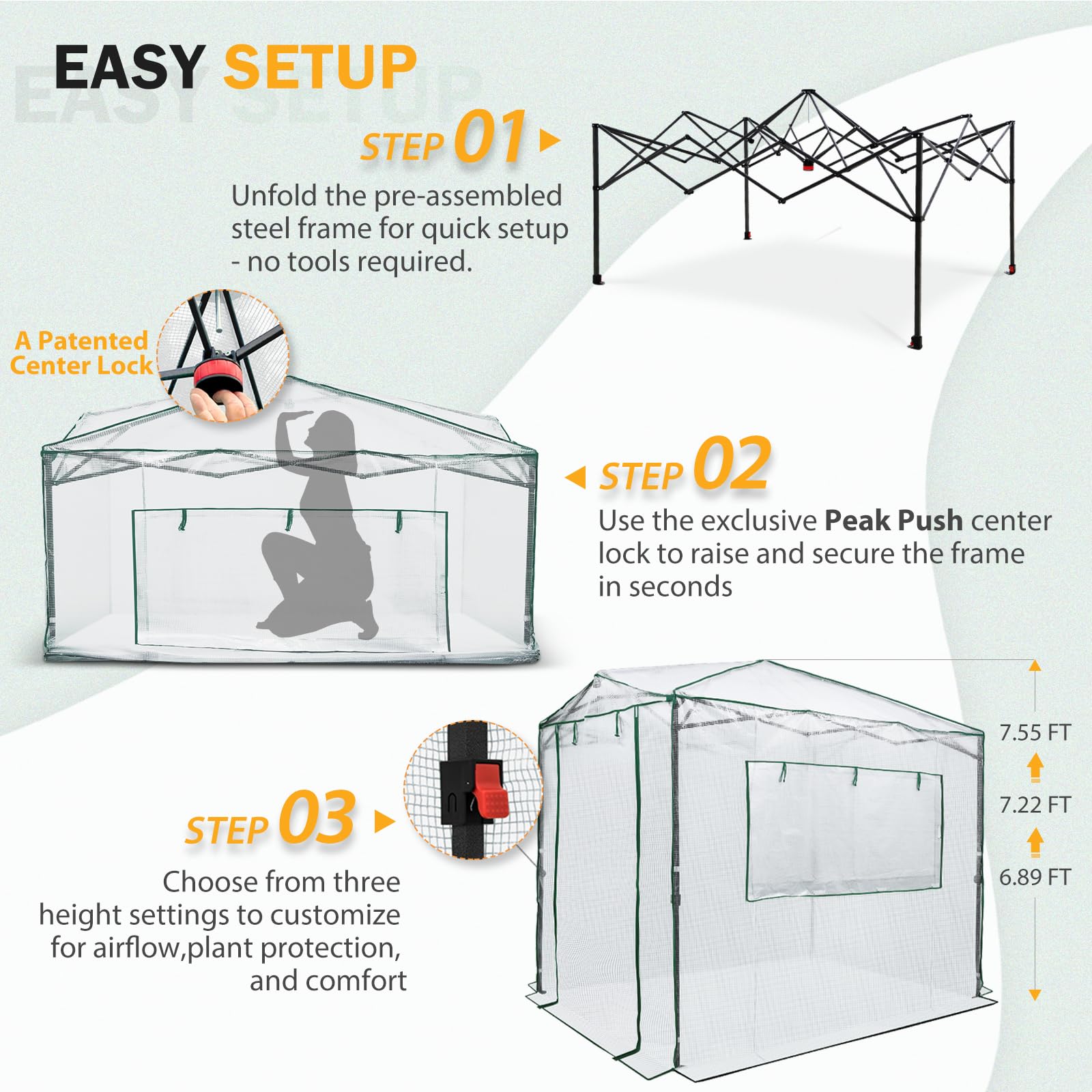 Eagle Peak instant setup with center-lock technology