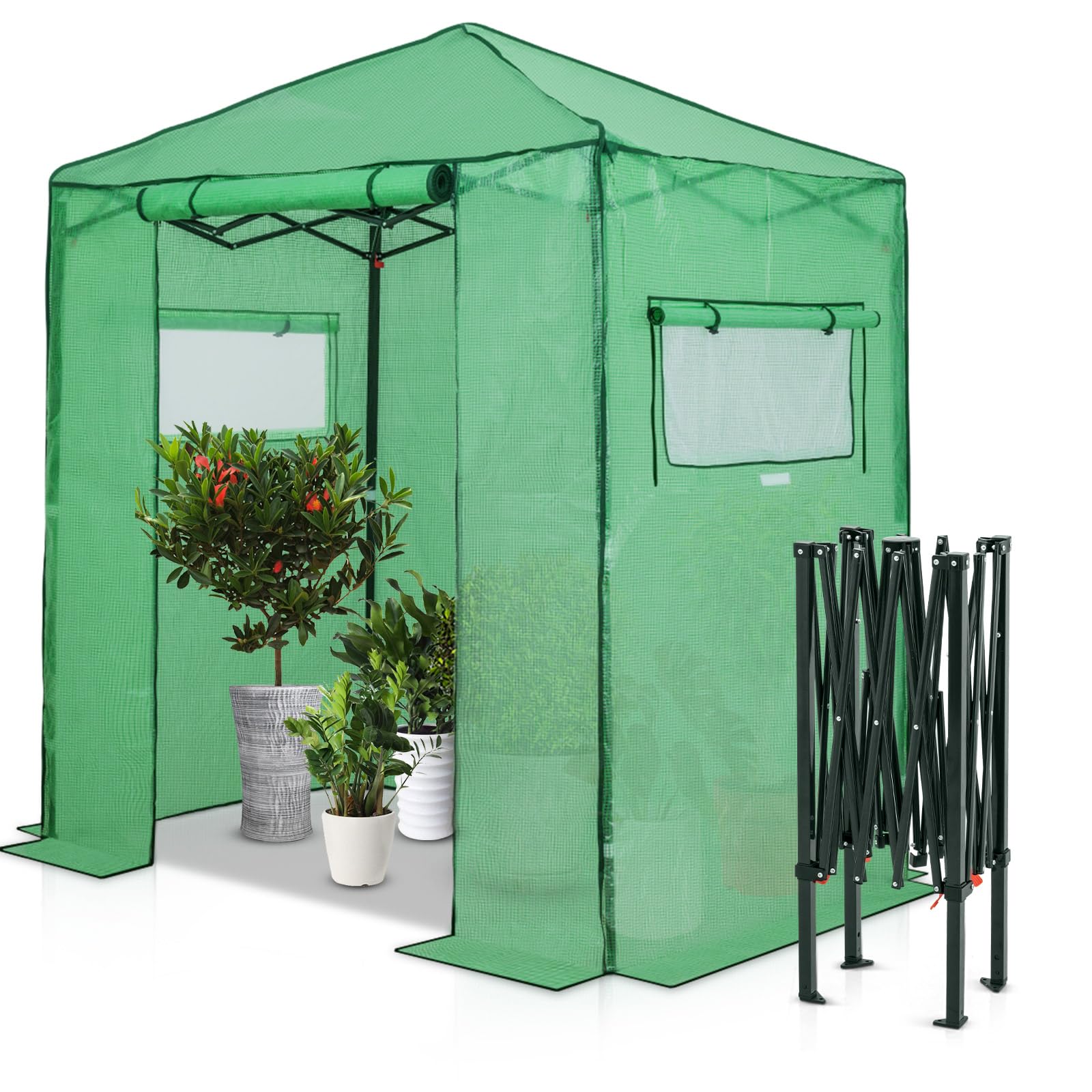 EAGLE PEAK Instant Pop-Up Greenhouse front view for quick outdoor setup
