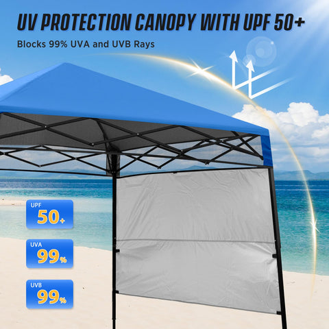 Eagle Peak pop-up canopy with sidewall adds privacy and wind protection for outdoor use.