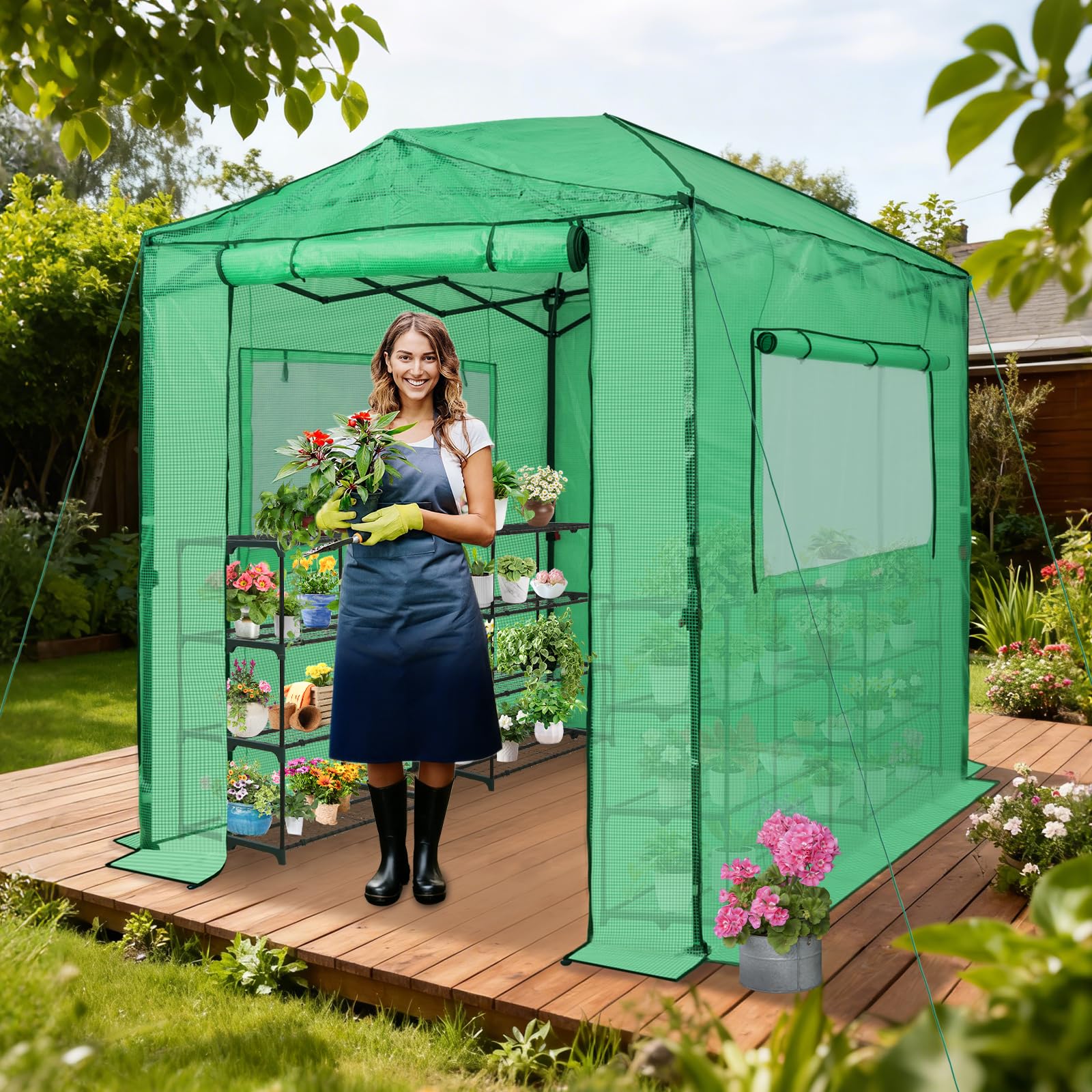 EAGLE PEAK Roll-up doors enable airflow control and convenient access.