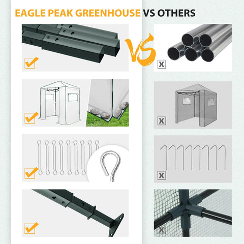 Eagle Peak powder-coated frame resists rust for long-lasting outdoor use.