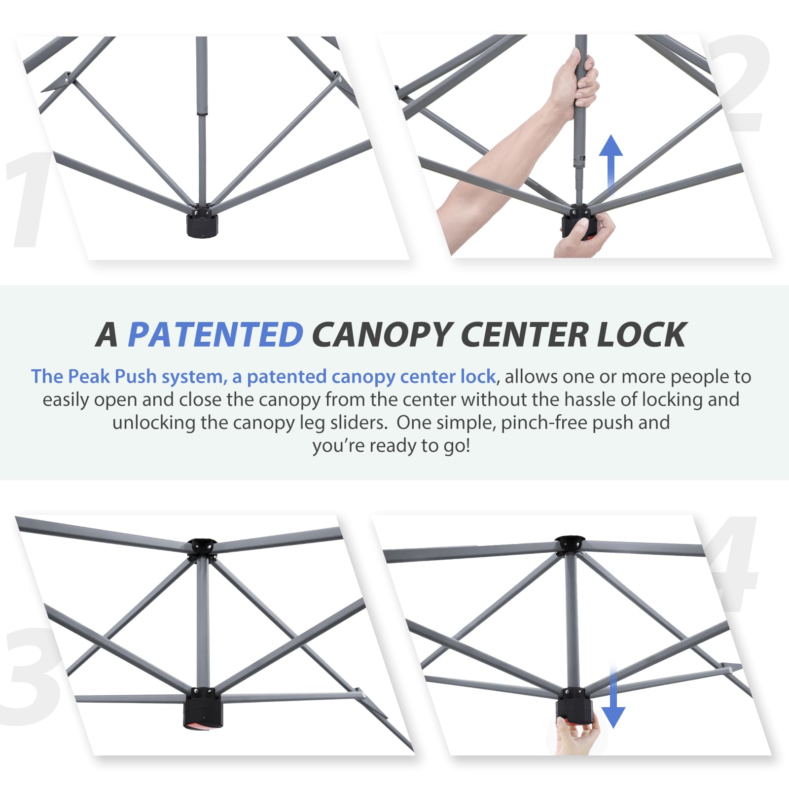 Powder-coated steel frame resists rust for lasting durability