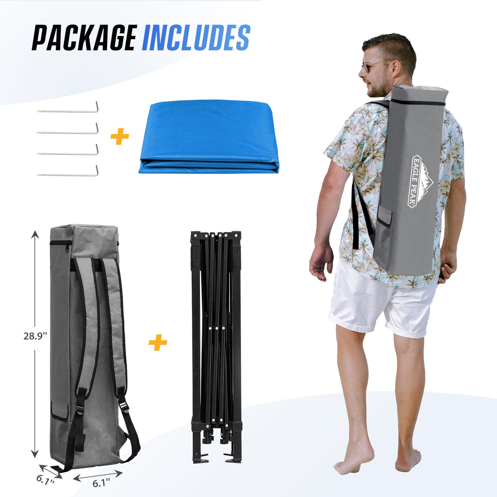 Eagle Peak 8x8 canopy ideal for beach, sports, and camping outings.
