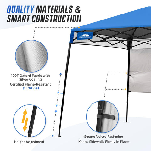 Eagle Peak canopy is water resistant for light rain showers.