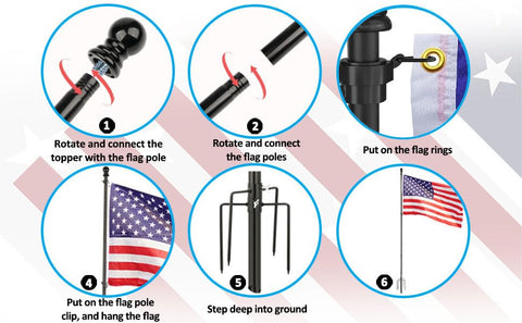 Eagle Top adjustable-height flag pole allowing height customization up to ten feet