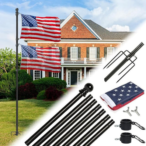 Eagle Top flag pole base assembly showing sturdy five-prong stability for outdoor displays