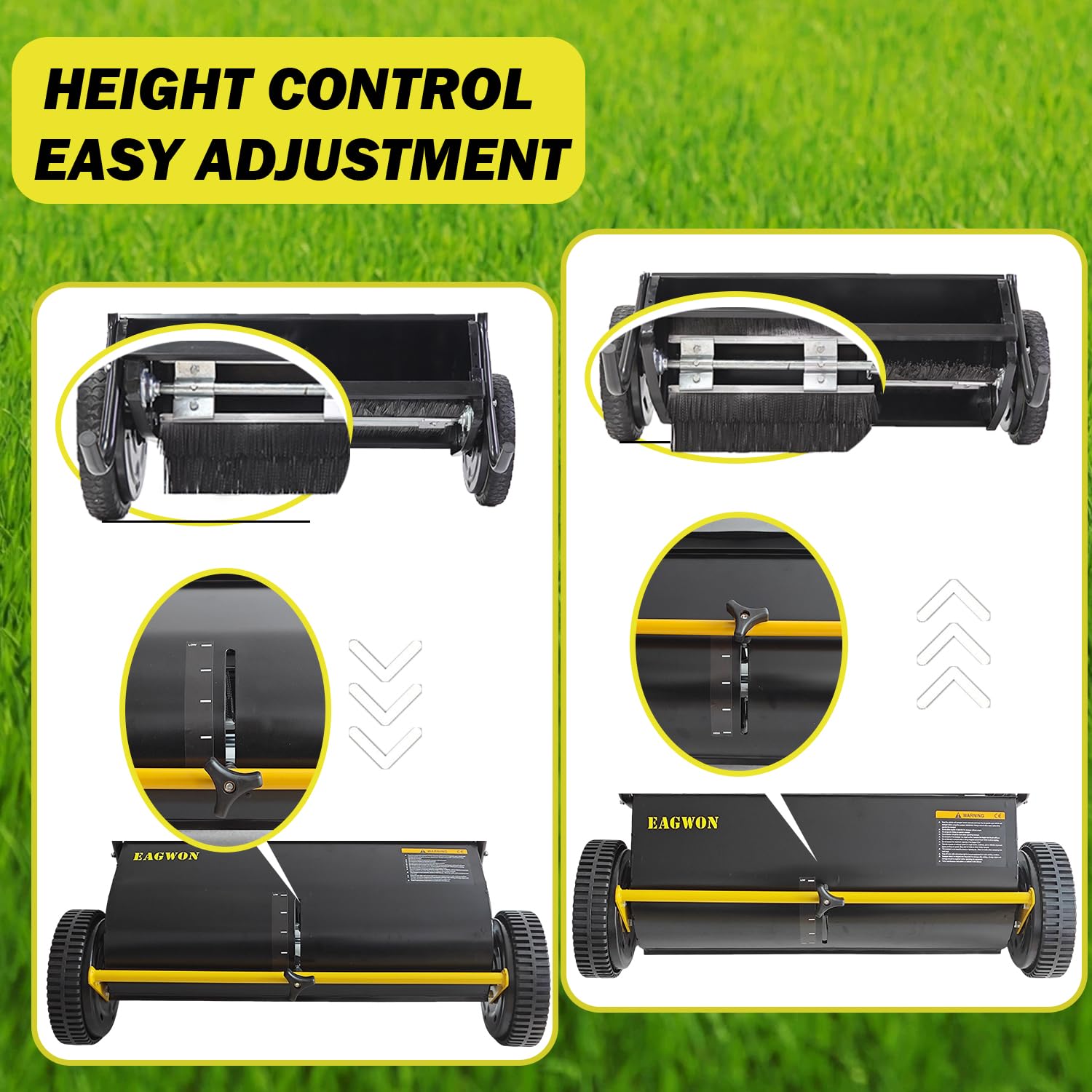 EAGWON removes leaves, grass, and debris from paths.