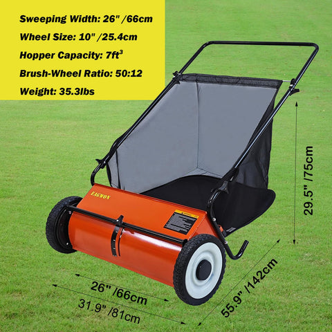 Adjustable-height feature on the EAGWON sweeper for different grass conditions