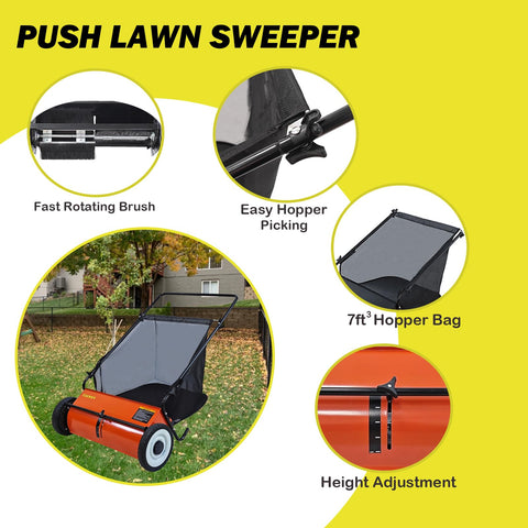 Durable steel frame of the EAGWON lawn sweeper demonstrates long-lasting construction