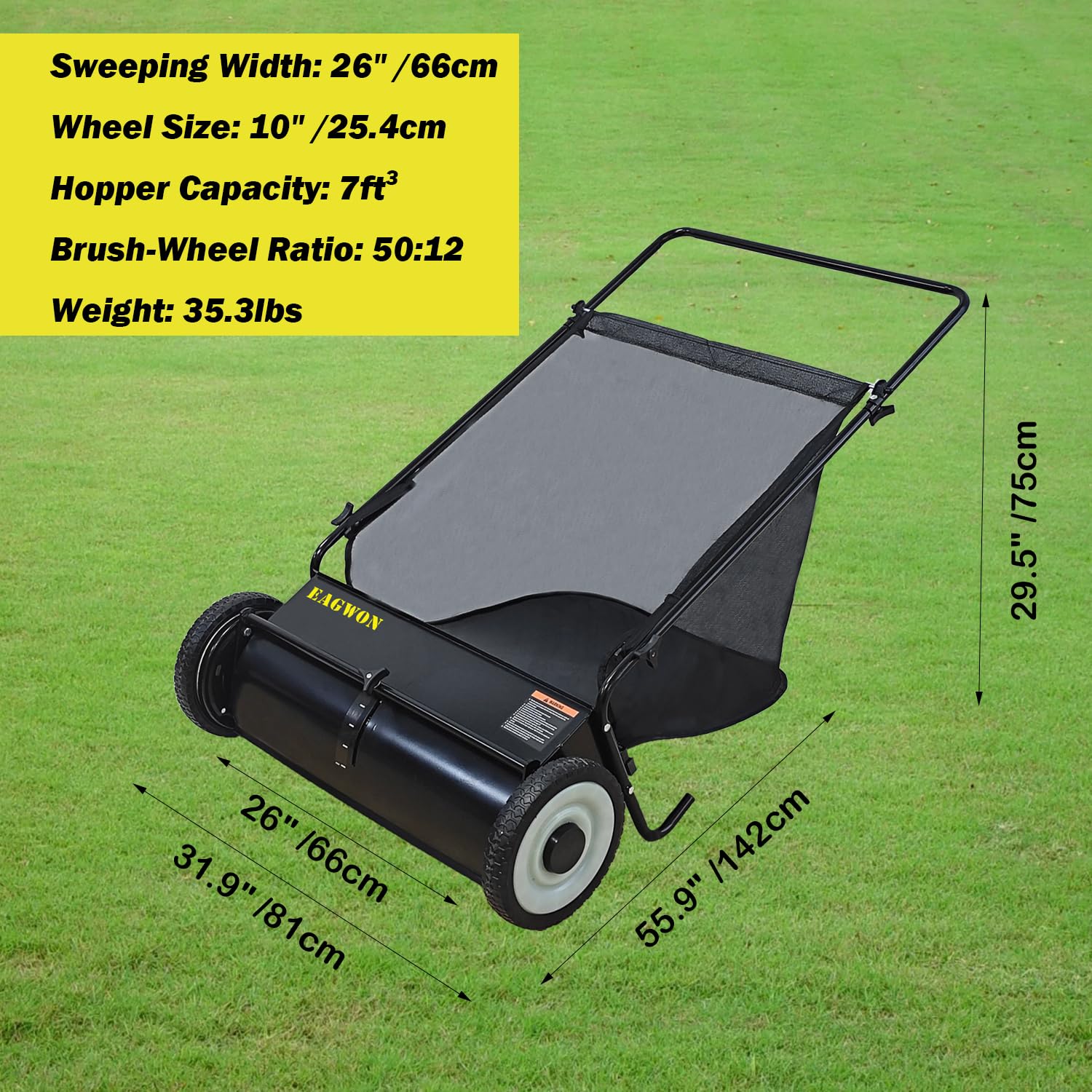 EAGWON rubber wheels ensure smooth, quiet maneuvering