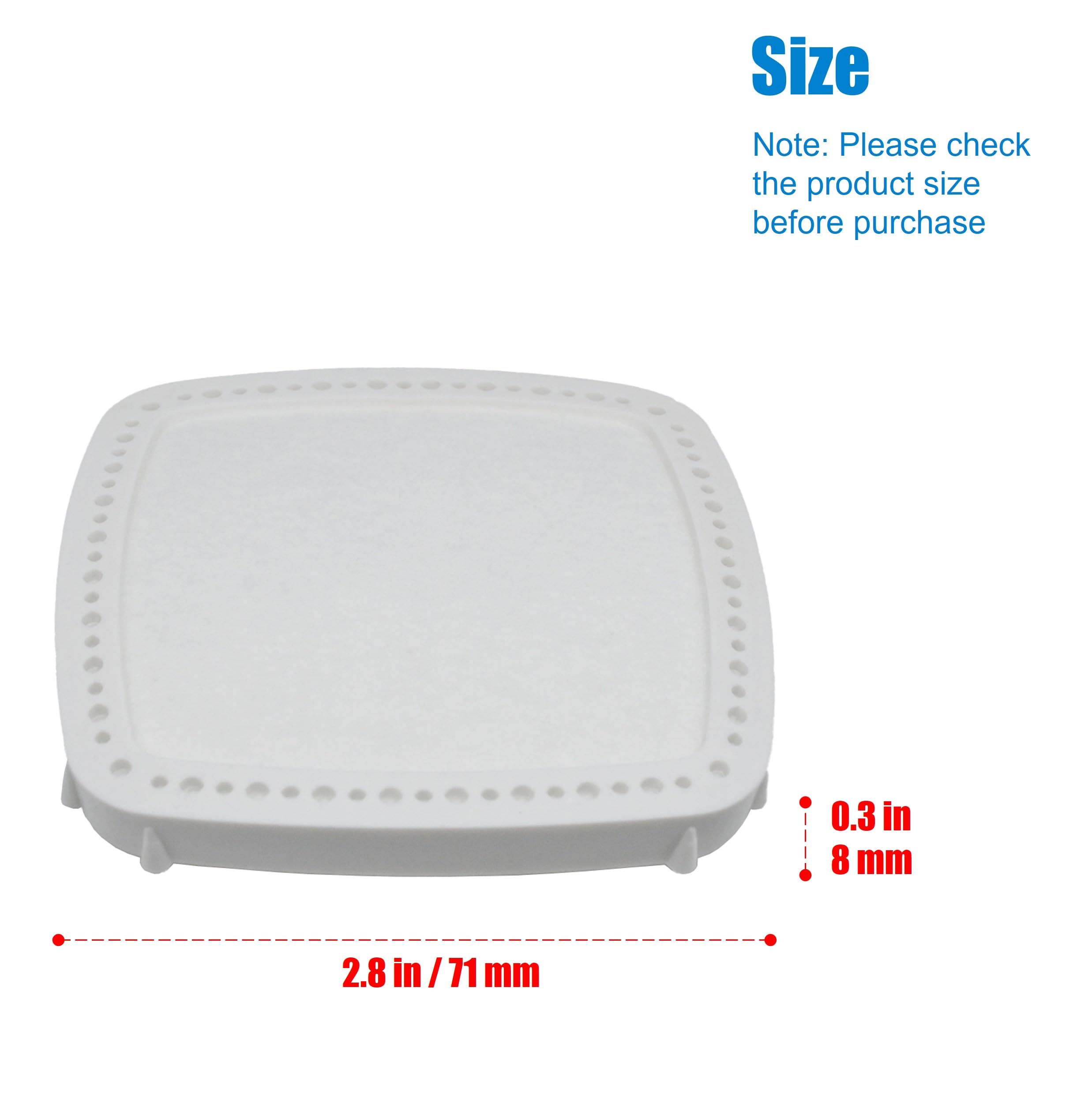 Filter dimensions 71mm by 71mm by 8mm ensure precise fit.
