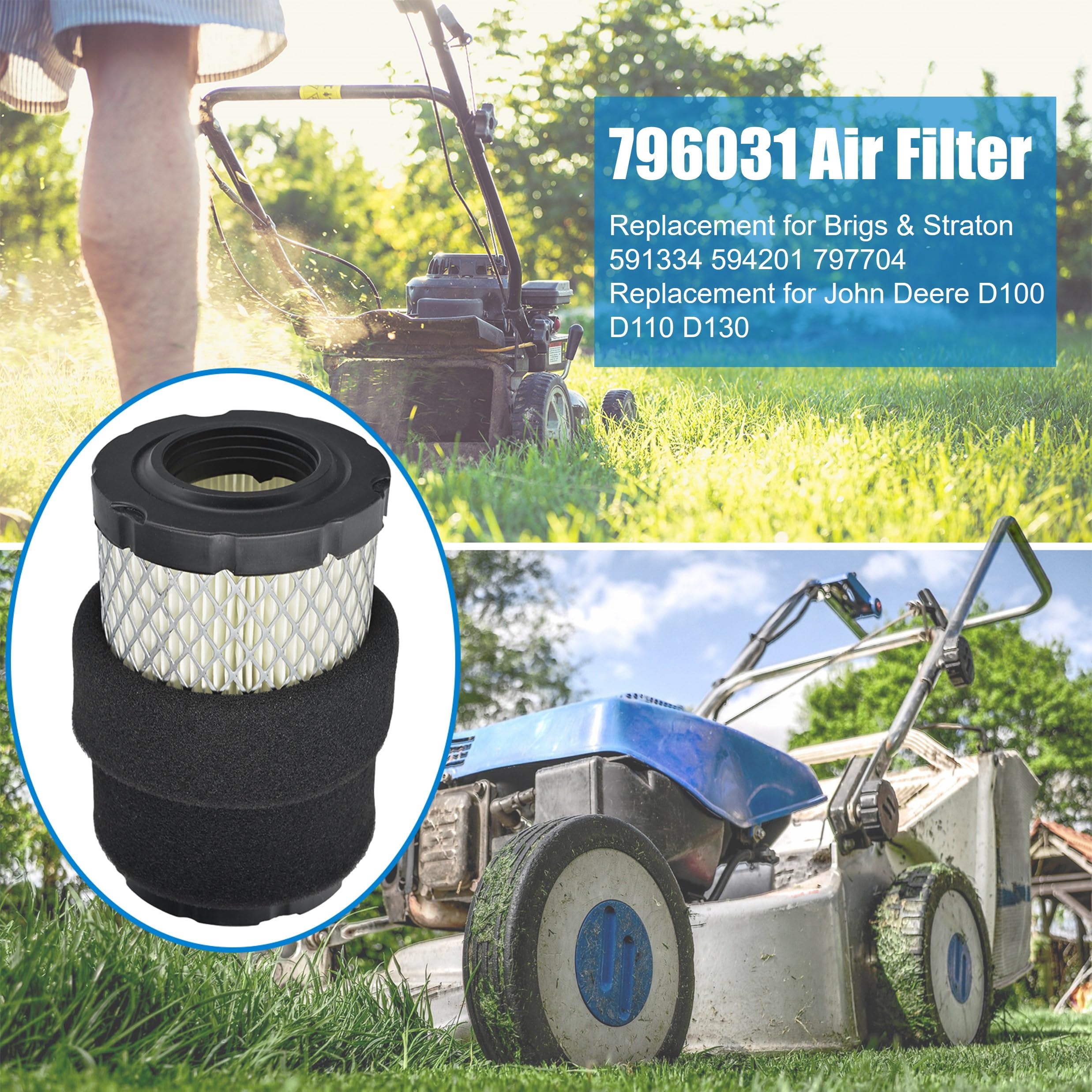 Eamonhigh oil filter and pre-cleaner help reduce debris intake and cleaner combustion.