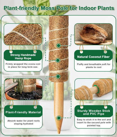 EAONE coconut fiber texture detail shows natural, durable plant support.